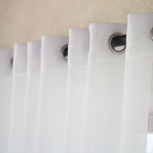 Voilage   - Effet lin fluide - Blanc