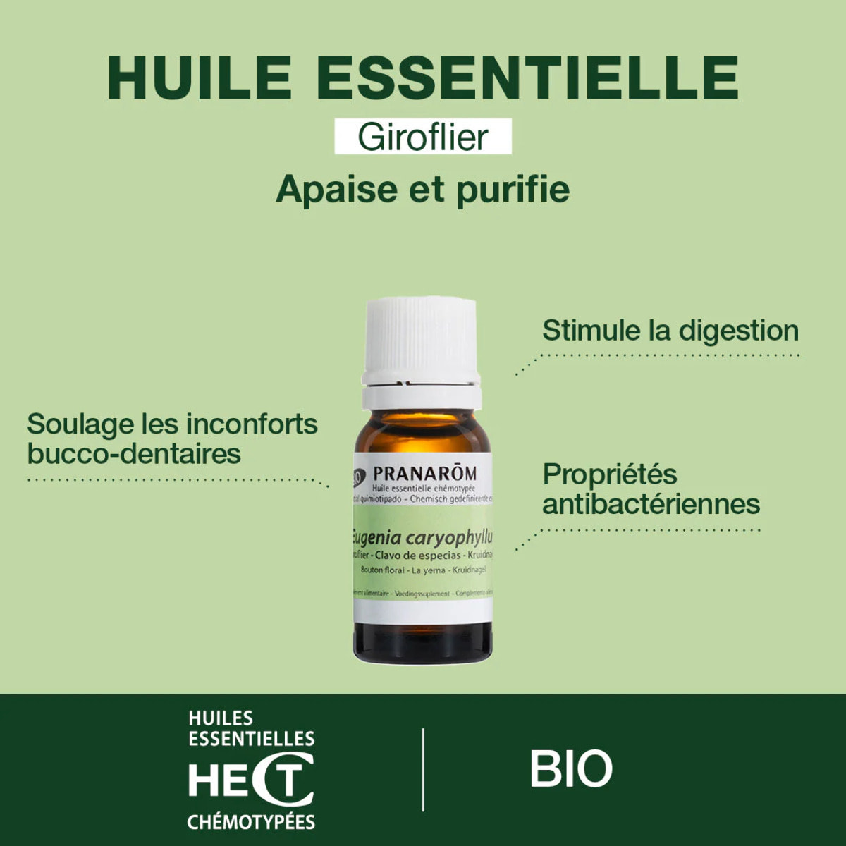 Pranarom - Huile Essentielle de Giroflier - Bio - 10 ml