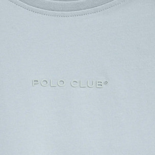 Camiseta azul claro de manga corta y corte recto con logo engomado Polo Club