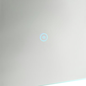 Espejo de Baño con Luz LED 14,5 W 70x50 cm Espejo para Baño con Función de Antivaho Marco de Aluminio Interruptor Táctil y Luces Blanco Frío Plata