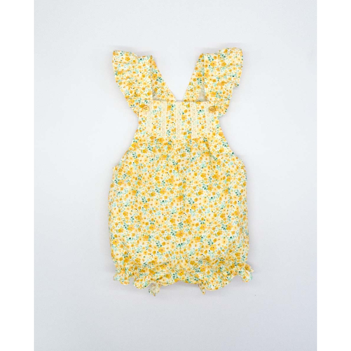 PETO CORTO CON VOLANTE DE FLORES AMARILLO