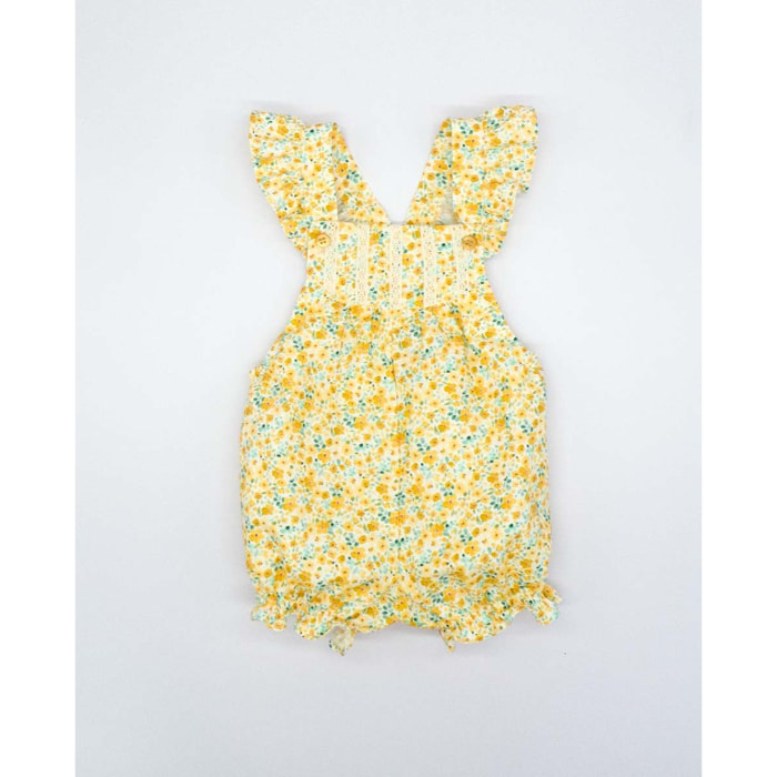 PETO CORTO CON VOLANTE DE FLORES AMARILLO