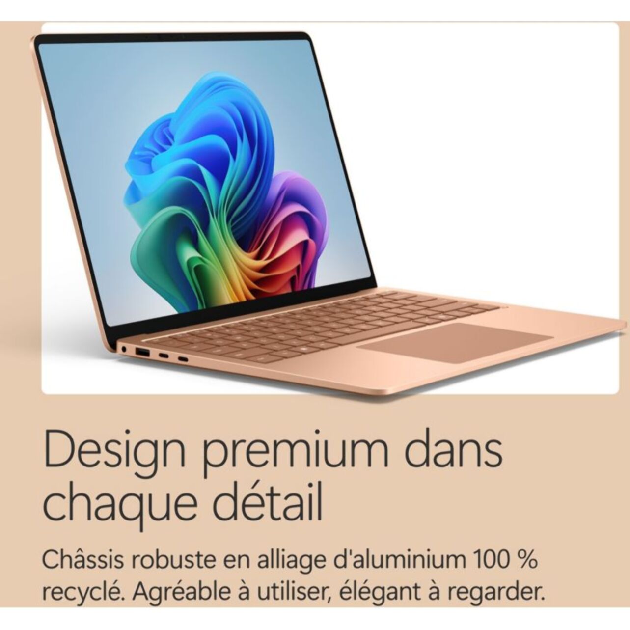 Ordinateur portable MICROSOFT SURFACE LAPTOP 8e DUNE 13,8" Tactile Snapdragon X plus 16 Go RAM LPDDR5x SSD 512 Go Copilot+PC