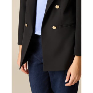 Oltre - Blazer doppiopetto in tessuto tecnico - Nero