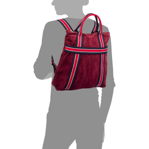 Venusta Bolso mochila Mujer.Piel auténtica Gamuza  Lona Premium Estampado