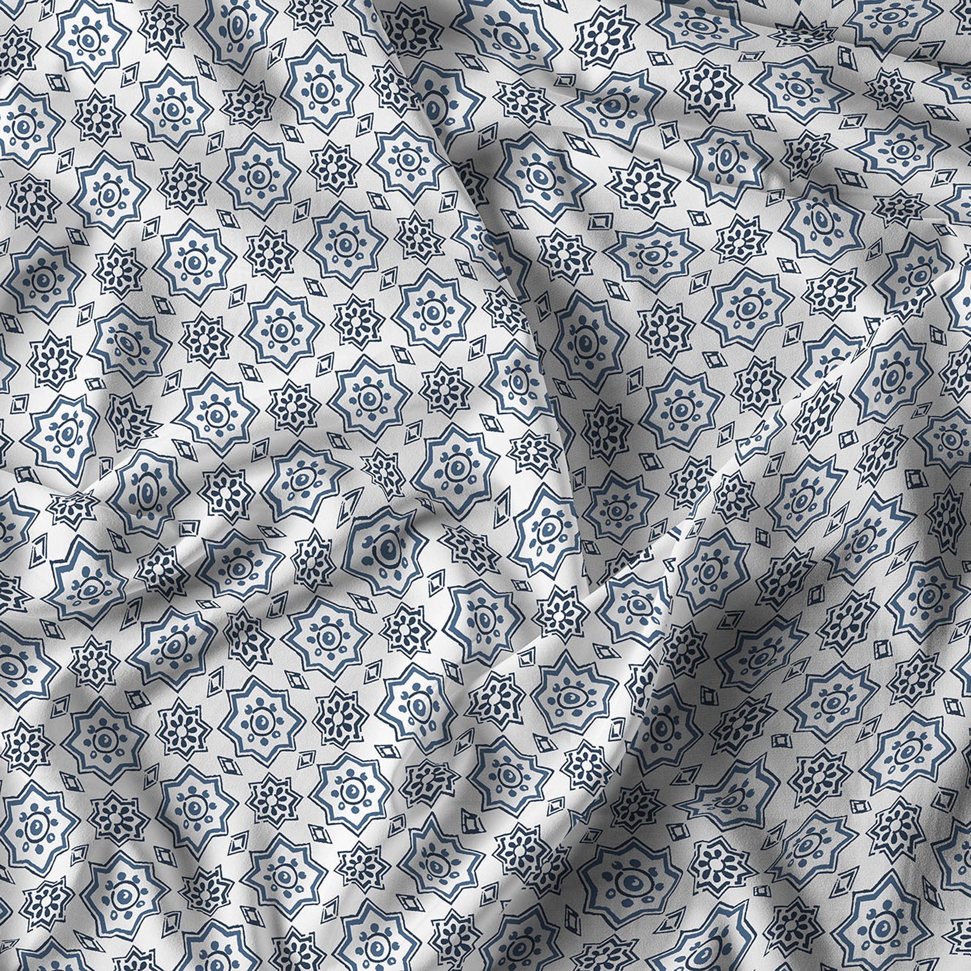 PARURE COPRIPIUMINO PRINTED COLORS, 100% Cotone, Made in Italy - FLOYD BLU
