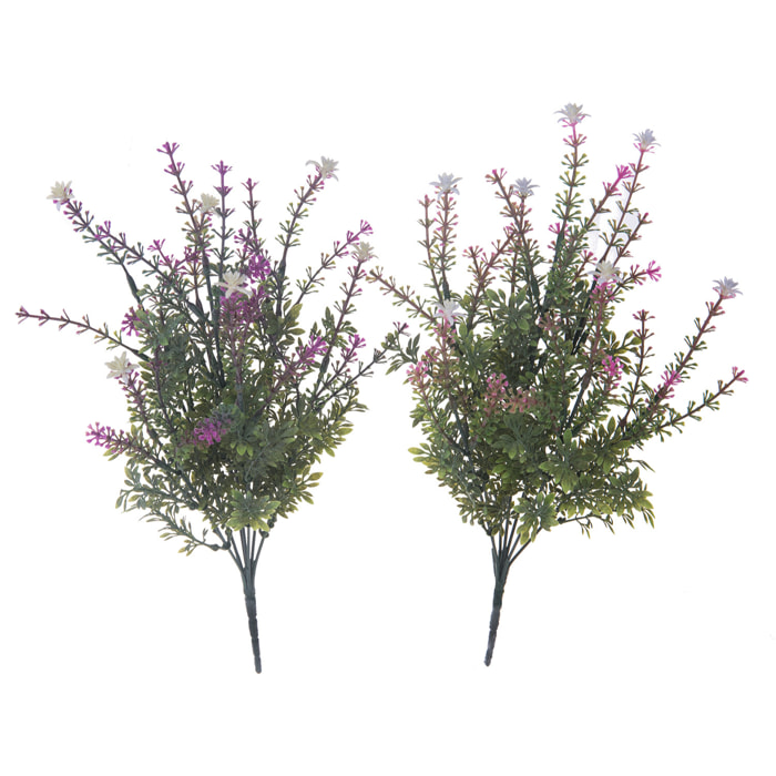 Mazzo Di Erica A 7 Diramazioni. Altezza 45 Cm - Pezzi 12 - 12X45X12cm - Colore: Multicolore - Bianchi Dino - Fiori Artificiali