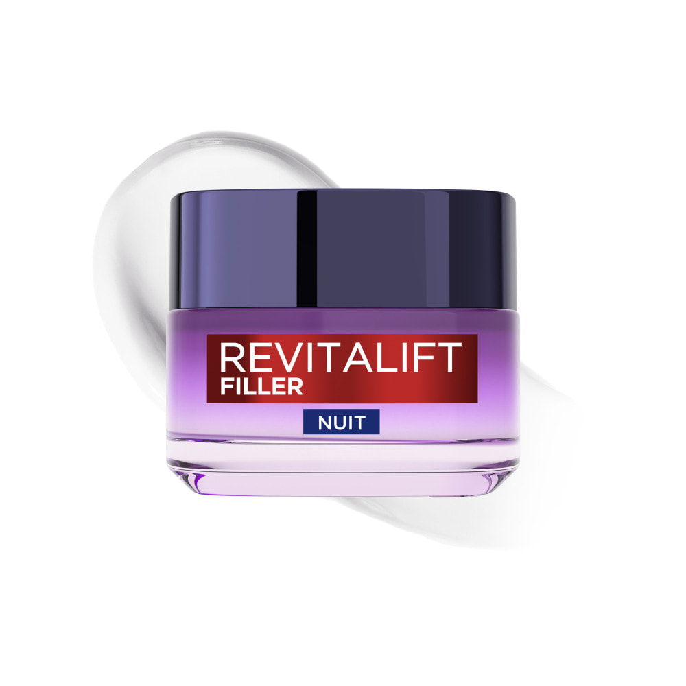 L’Oréal Paris, Revitalift Filler, crème de nuit anti-rides, hydratation longue durée, triple acide hyaluronique, atténue visible