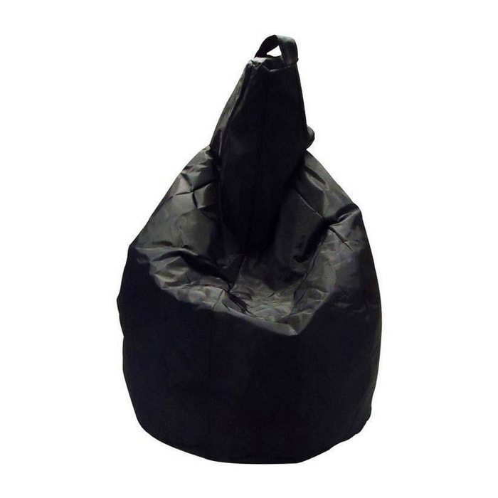 Pouf Angillina, Poltrona multiuso, Poltroncina sacco, Pouf poggiapiedi, Made in Italy, 80x80 h120 cm, Nero