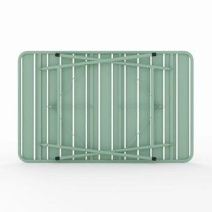 Table de jardin pliante en métal vert clair 4 personnes - Yumi