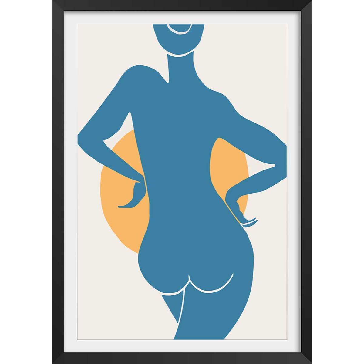 Affiche Bain de soleil Affiche + cadre en bois - Noir