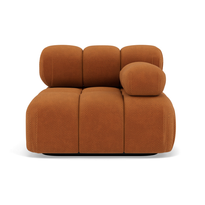 Ruby - module d'assise droit en velours texturé - Terracotta