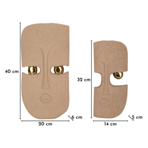 DECORAZIONE MURALE DAKAR COPPIA CM 20X6X40-14X5X32