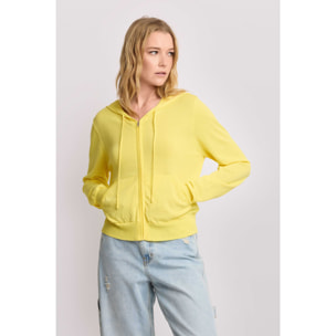 Kocca - Felpa con zip e cappuccio Donna, Tinta unita, Scollo a V