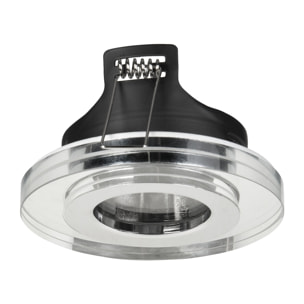 Forlight Rame - Downlight Empotrable de Techo de 90mm de Diámetro para Bombilla GU10 en Cromo
