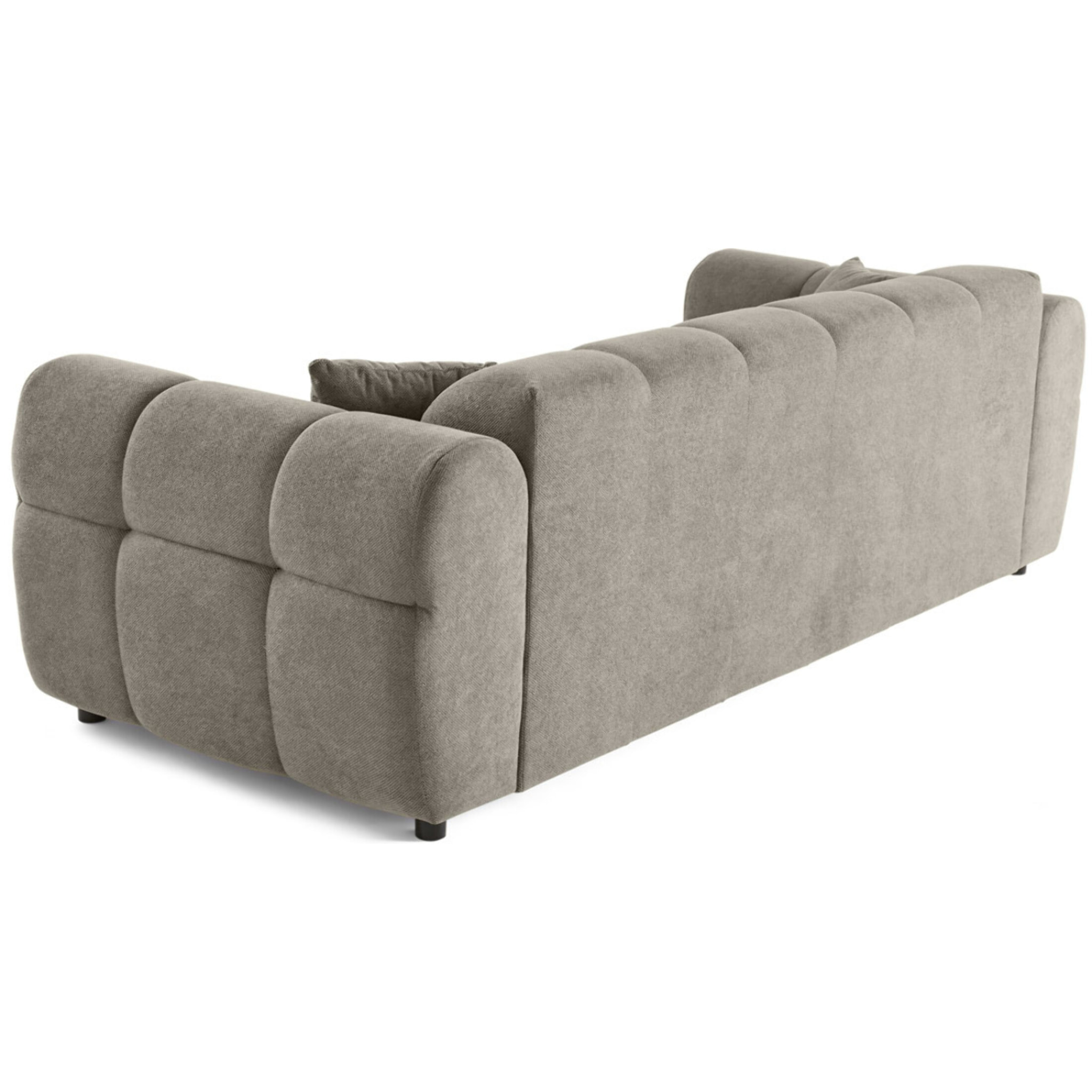 Ray - canapé droit 3 places en tissu texturé - Gris