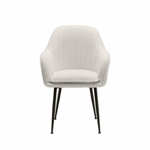 Fauteuil métal et bouclette SHELLA