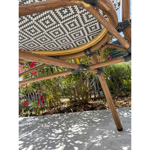 BISTRO - Fauteuil de jardin empilable en aluminium - bleu