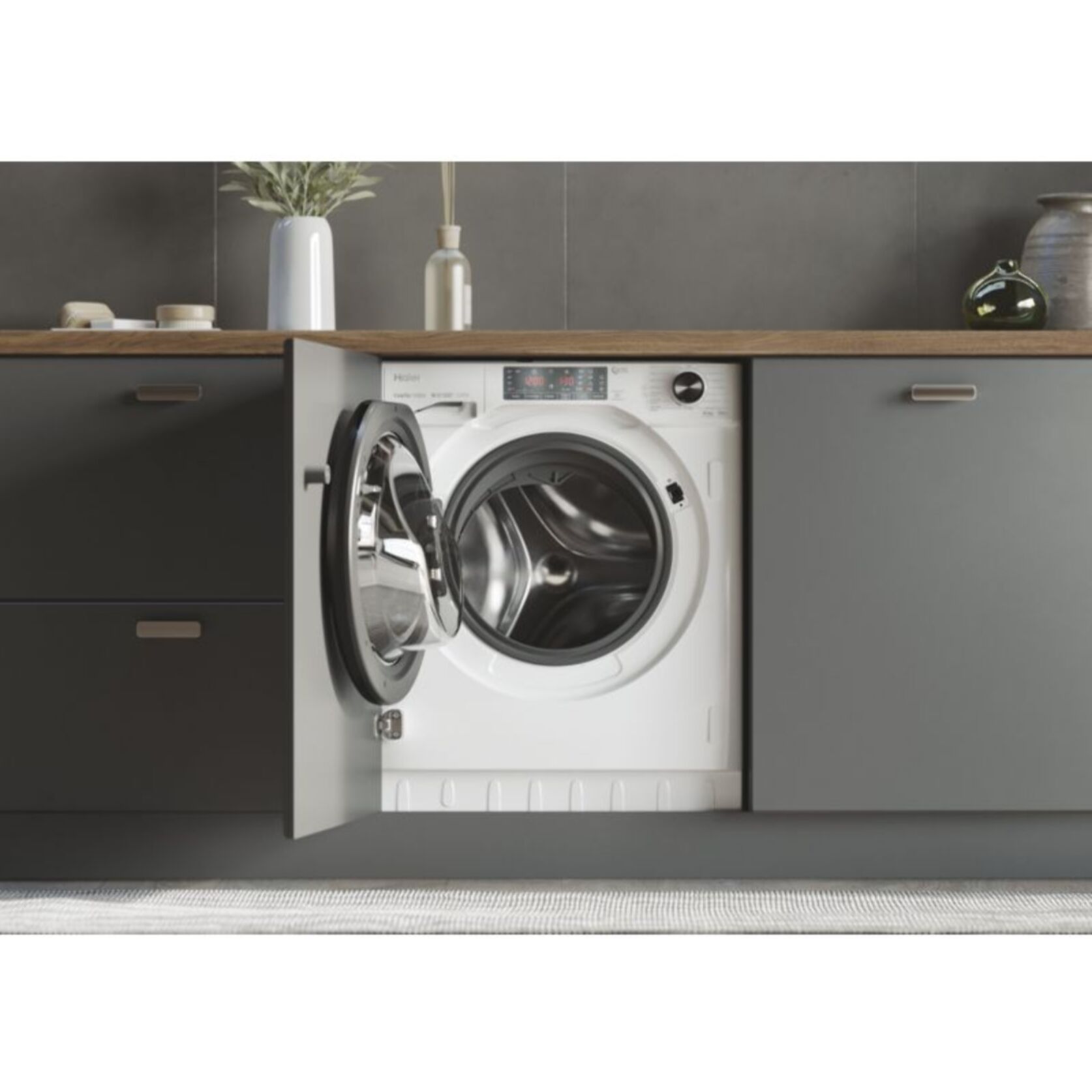 Lave linge séchant hublot encastrable HAIER HWD90B416FWB-FR