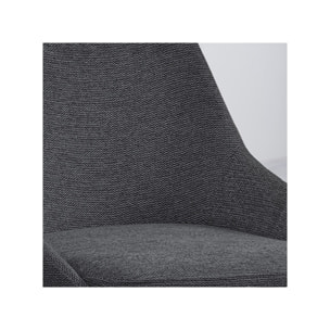 Chaise de bar en tissu avec pieds évasés en métal noir - MONDO