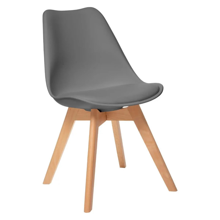Chaise "Baya" pieds hêtre gris ardoise