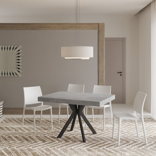 Tavolo allungabile 80x120/204 cm Dolcezza cemento gambe antracite