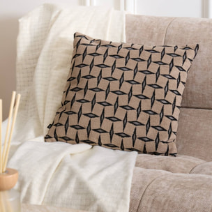 Coussin Diamant 40x40cm jacquard graphique marron