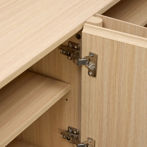 Meuble TV John rectangulaire 39,5x171cm 4 portes beige