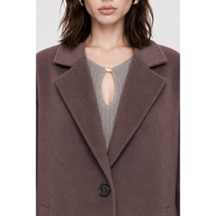 Kocca - Cappotto lungo da donna in lana con collo a revers Donna