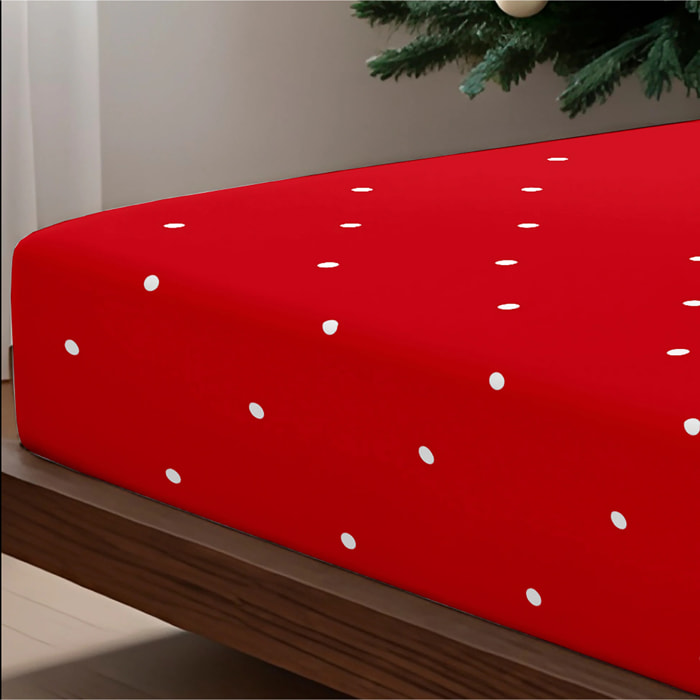 Drap Housse Laponia 47 Rouge 100% coton