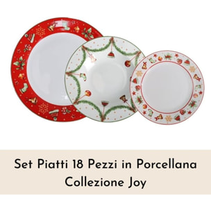 Servizio piatti Joy da 18 pezzi in porcellana