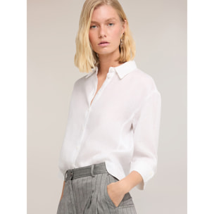 Motivi - Camicia boxy in lino - Bianco