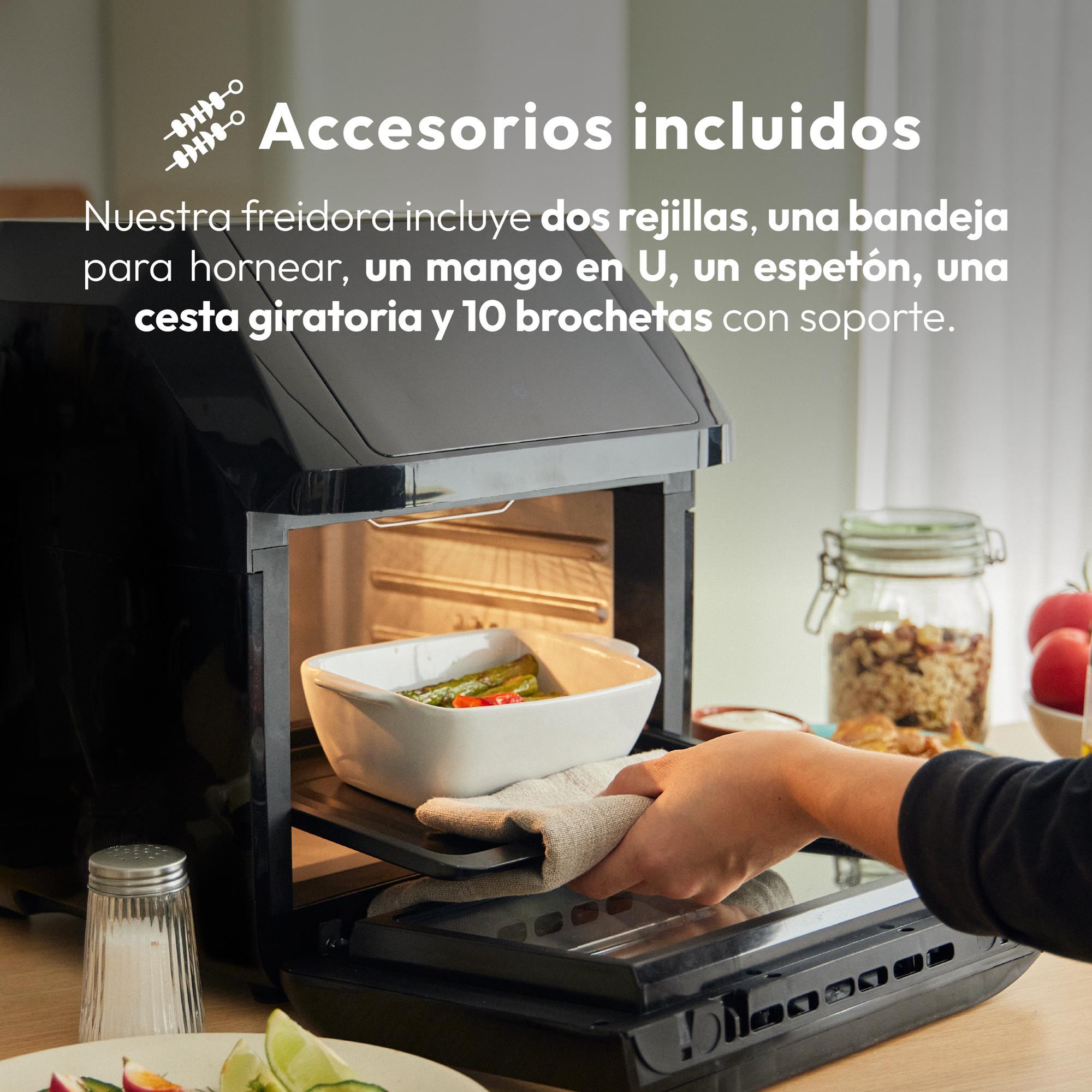 Freidora de aire sin aceite y horno rocket de 11 l y 1800w pantalla led táctil temperatura regulable 80-200ºc masterpro