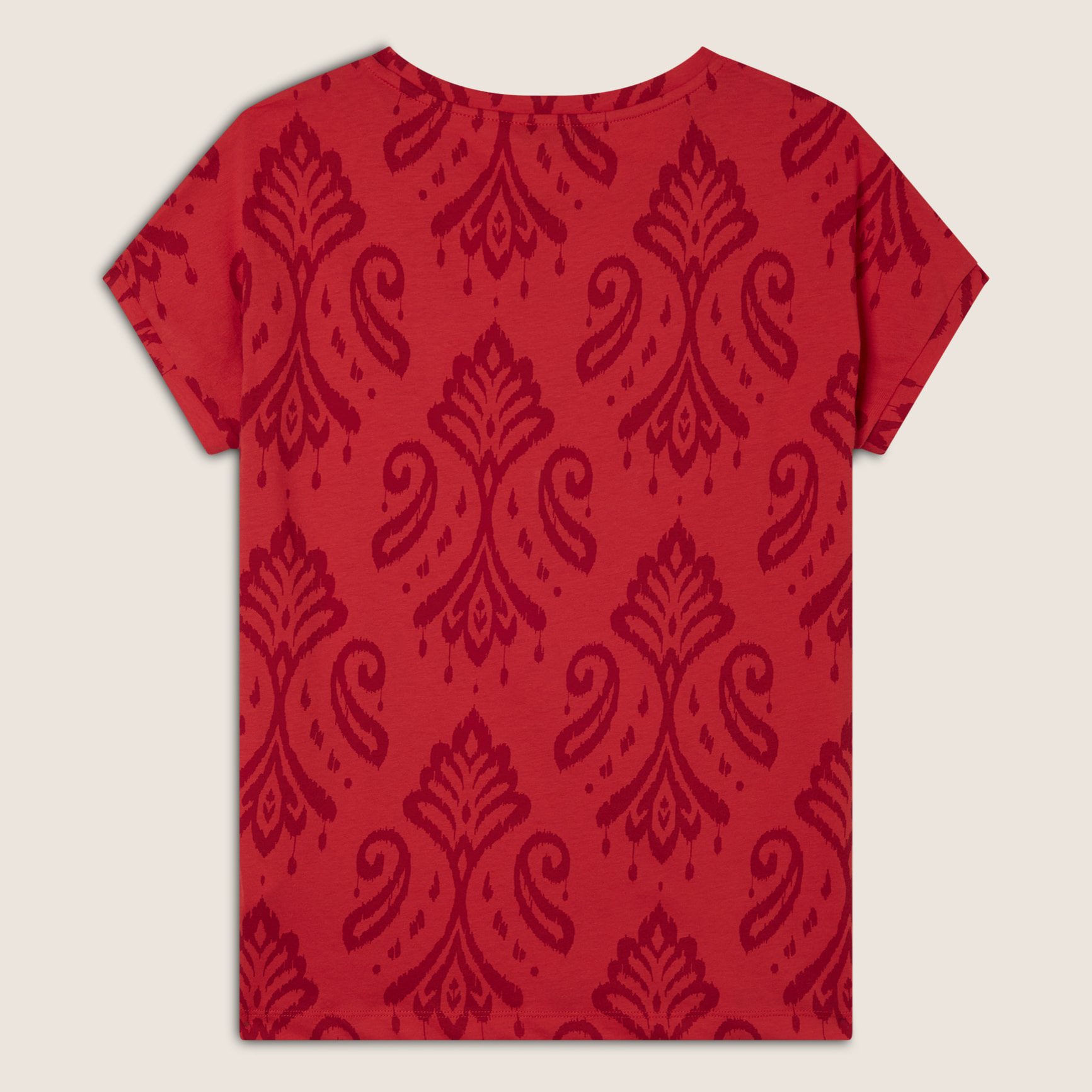 T-shirt floreale in jersey con maniche a kimono