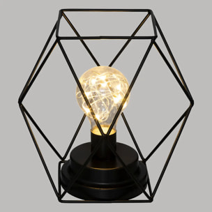 Lampe en métal noir "Madi" H18cm