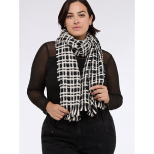 Fiorella Rubino - Bufanda estampado cuadros - Negro