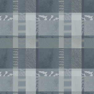 Nappe pur coton motif jacquard bleu gris Mille matieres orage