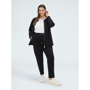 Fiorella Rubino - Joggers de algodón con bandas laterales - Negro