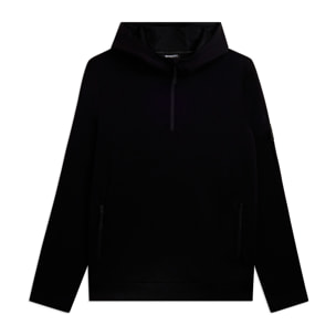 Felpa uomo a mezza zip con cappuccio