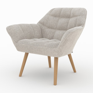 Fauteuil Simba en tissu gris clair