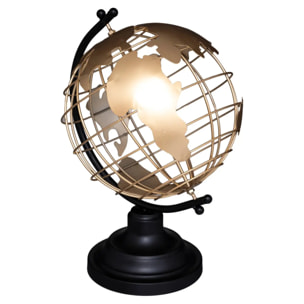 Globe terrestre Nino H.29,5cm métal or