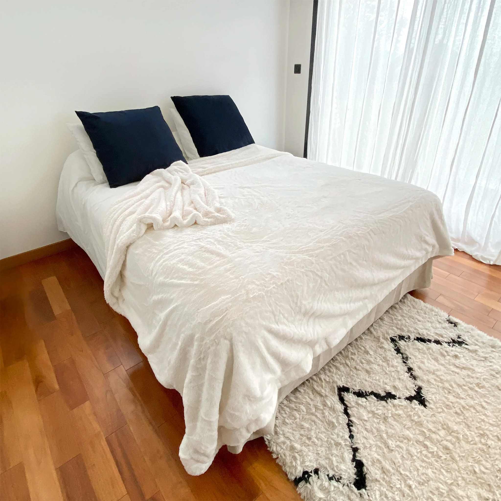 Couverture imitation "Lapin" - Cocoon Off White - 220x240cm - 610g/m²