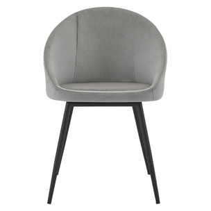 Lot de 2 chaises vintage DIANE velours gris