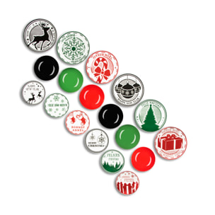 Service de table 18 pièces Excelsa - Christmas Stamp, porcelaine et grès multicolore