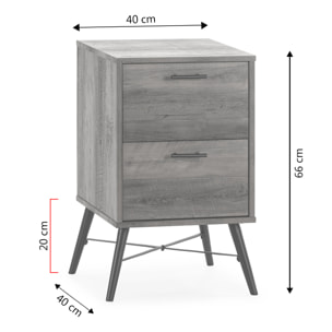 Mesita de Noche Clavel 2 cajones Color Rustic