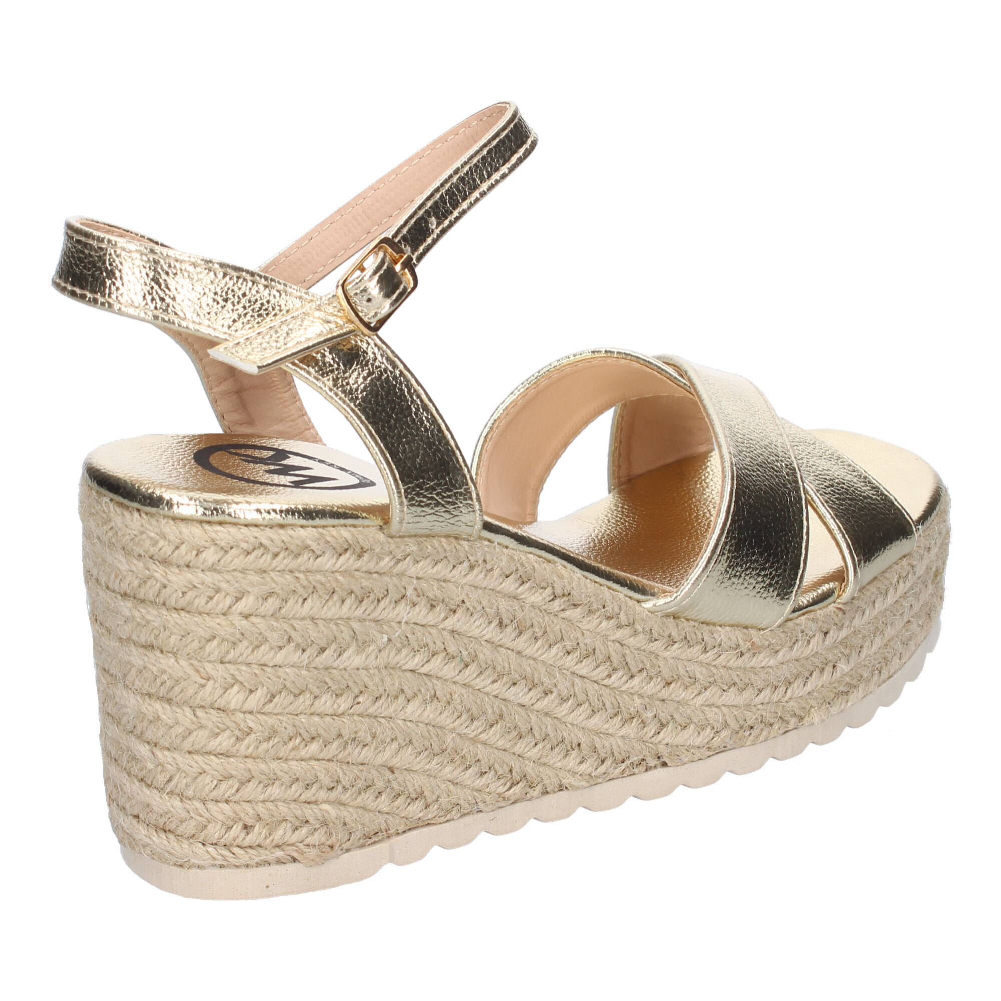 Sandalia de Cuña de Yute para Mujer, Comodas y Elegantes, Diseño Trenzado en la Pala