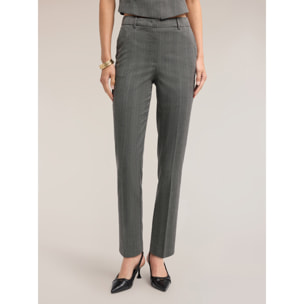 Motivi - Pantaloni slim gessati in tinto filo - Grigio