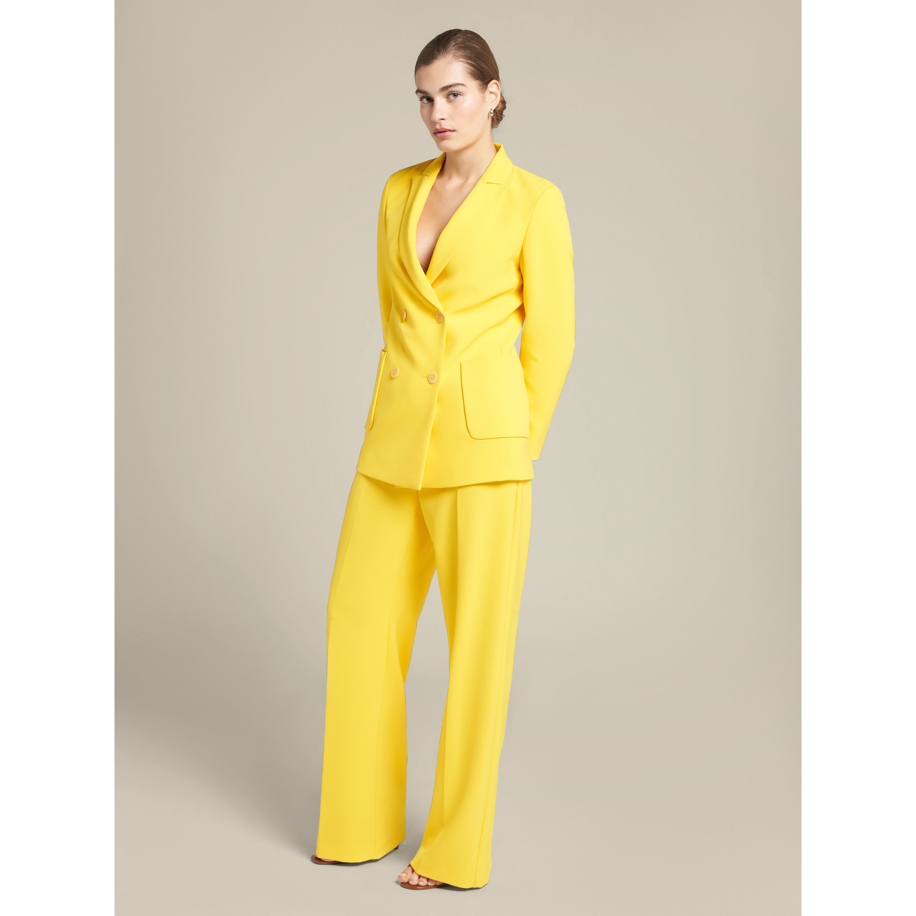 Elena Mirò - Blazer de doble botonadura con fibras recicladas - Amarillo