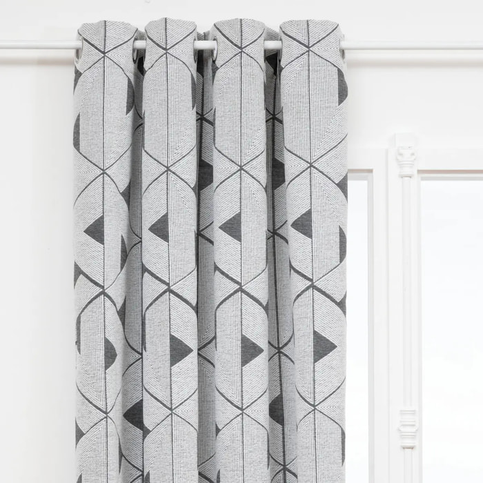 Rideau "Maloe" jacquard gris 140x260cm