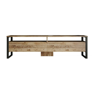 Mobile porta TV Khartum, Credenza da soggiorno, Armadio basso per TV, Base parete attrezzata, 180x36h56 cm, Quercia